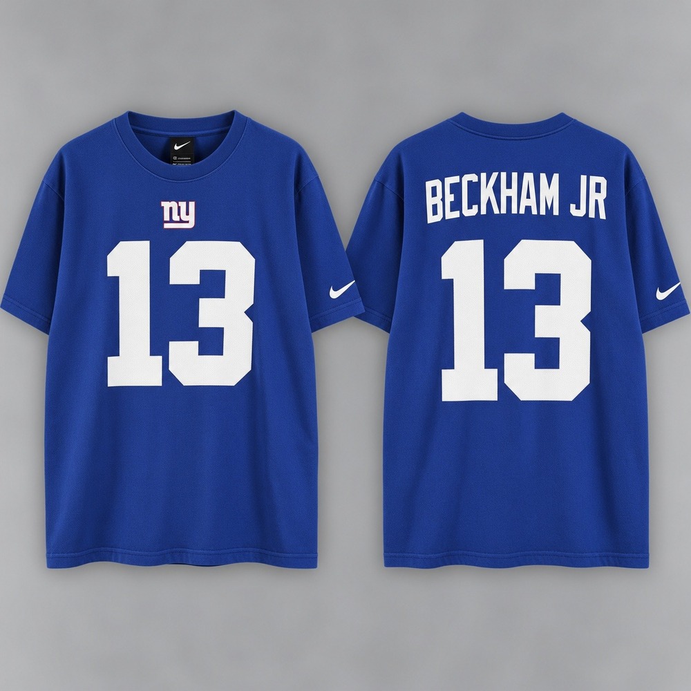 Nike New York Giants Odell Beckham Jr 13 Player T-Shirt Blue Mens Large